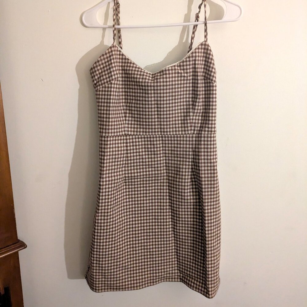Urban Outfitters Dress | Brown Gingham Mini Dress
